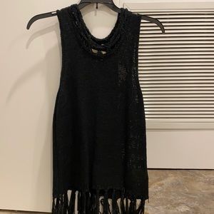 Women’s black knit sweater tank